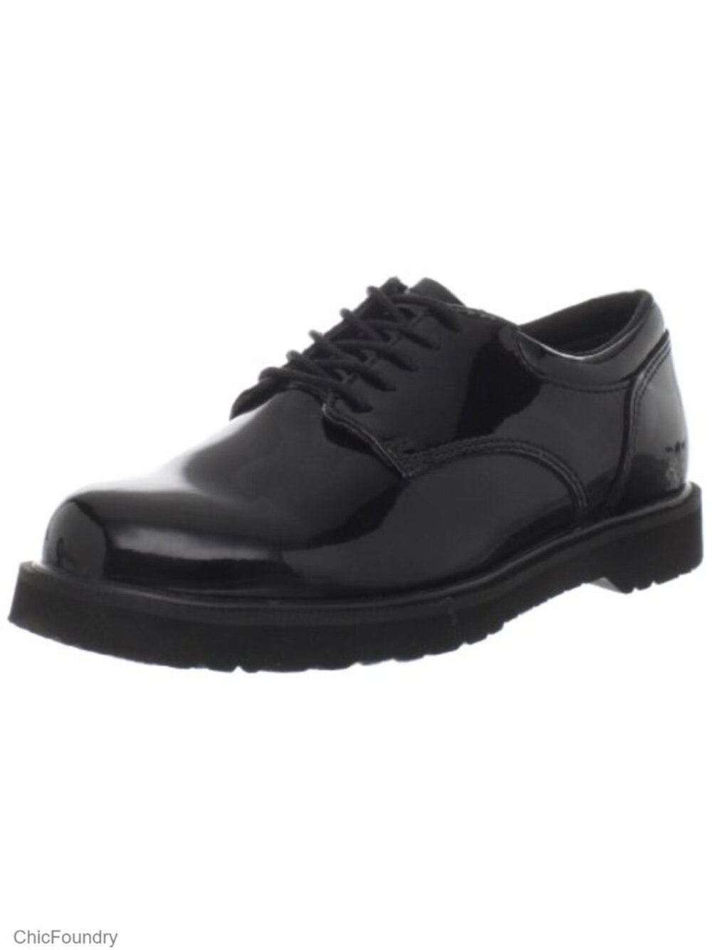 High Gloss Leather Lace-Up Oxford Work Shoes Slip Resistant